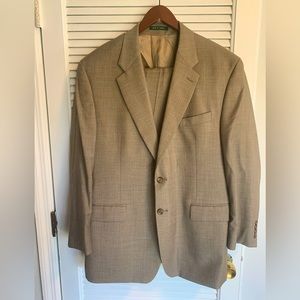 Ralph Lauren men’s brown houndstooth 2 piece wool/cashmere suit 38X29 46R